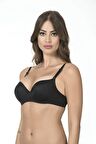 Kadın Dolgusuz Kulaklı Sütyen | Siyah 1108