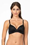 Desteksiz Esnek Telli Üçgen Sütyen Siyah | Belvu 1144 