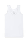 Kız Çocuk %100 Pamuklu Ribana Yakası Dantel Detaylı Kalın Askılı Atlet | Beyaz K1605