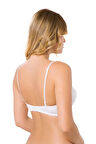 Micro Kaplı Silikonlu Destekli Straplez Sütyen Beyaz | 7030