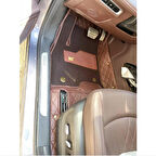 Chery Tiggo 8 Pro Max Aracına Özel 8d Çift Katmanlı Havuzlu Paspas Takımı (Koyu Kahverengi - Düz)