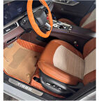 Chery Tiggo 8 Pro Max (5 Kişilik) Aracına Özel 8d Çift Katmanlı Havuzlu Paspas Takımı(Açık Kahverengi)