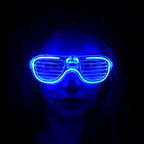 Mavi Led Işıklı Parti Gözlüğü - Neon 3 Modlu