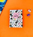 Sevimli Kedi Tasarımlı Sert Kapaklı Mini Defter