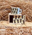 Ananas Tasarımlı Ahşap Kutulu Kupa