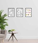 Yüz Tasarım Duvar Panosu 3'lü Set