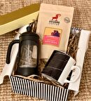 Siyah Mermer French Press & Filtre Kahveli Sevgiliye Hediye Seti