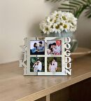 İyiki Doğdun 4 Fotoğraf Standlı Mdf Çerçeve Gümüş