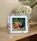 Herşey Seninle Güzel Fotoğraf Standlı Mdf Çerçeve Gümüş