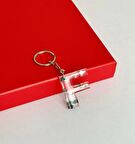 Özel Gerçek Kurutulmuş Çiçekli Yeşil Epoksi Anahtarlık