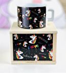 Ahşap Kutusunda Unicorn Tasarımlı Kupa Bardak