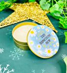 Mavi Papatya Tasarımlı Kokulu Teneke Mum