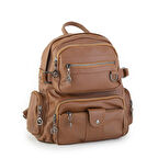 Nas Bag Kadın Sırt Çantası Taba Yıkamalı