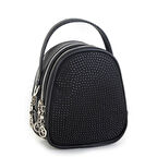 Nas Bag Mini Kadın Çapraz Çanta Siyah Taşlı