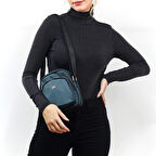 Nas Bag Kadın Çapraz Çanta Petrol Saten