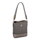 Nas Bag Kadın Mini Omuz ve Çapraz Çantası  Gri Cosmos(eni ;19 cm ,boy;19 cm)