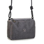 Nas Bag Kadın Çapraz Çanta Gri Siyah Taşlı