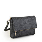 Nas Bag Kadın Çapraz Çanta Siyah Yazili