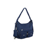 Nas Bag Unisex Zararlı Kimyasal İçermeyen Su İtici Özelliğe Sahip Omuz ve Sırt Çantası Dönüştürülebilir Tasarım  Lacivert