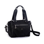 Nas Bag Kadın Çanta Omuz El ve Çapraz Çanta Çok Gözlü Siyah Buzzy  (en:37 cm ; boy:24 cm )