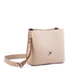 Nas Bag Kadın Postacı Çanta Çift Askılı Kum Taba Gofraj