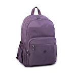 Nas Bag Büyük Boy Unisex Hafif  ve Su Geçirmez Çok Gözlü Sırt Çantası Mor 