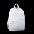 Nas Bag Büyük Boy Unisex Hafif  ve Su Geçirmez Çok Gözlü Sırt Çantası Beyaz 