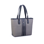 Nas Bag Kadın Omuz Çantası Spor Şık Ayarlanabilir Omuz Askılı  Gri Lacste  (33x27x12 cm )