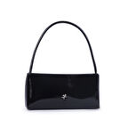 Nas Bag Kadın Basic Baget Omuz ve Çapraz Çanta Siyah Rugan (27x12 cm )