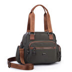  Nas Bag Çok Gözlü Orta Boy Omuz ve Çapraz Çanta Yeşil Taba Buzzy