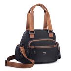  Nas Bag Çok Gözlü Orta Boy Omuz ve Çapraz Çanta Siyah Taba Buzzy