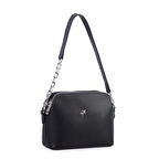 Nas Bag Kadın Omuz ve Çapraz Zincirli ve Uzun Çift Askılı (20x15 cm) Siyah Lopez