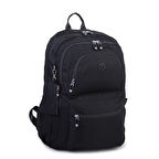  Nas Bag Unisex Büyük Boy Hafif Çok Gözlü Sırt Çantası Siyah 
