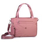 Nas Bag Kadın Omuz ve Çapraz Hafif Su İtici Kumaş Gül Kurusu