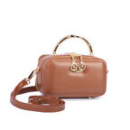 Nas Bag Kadın Mini El ve Çapraz Çanta Taba (en :18 cm  boy:10 cm) 