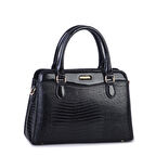 Nas Bag Şık  Kadın Midi El ve Omuz Çanrası Siyah Lazer