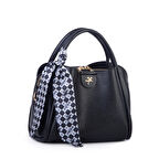 Nas Bag Fularlı Mini Boy El ve Çapraz Çanta Siyah  Lopez