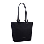  Nas Bag Hafif  Kadın  Büyük Boy Omuz Çantası Siyah  Süet