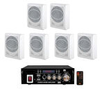 6 Adet Duvar Hoparlörlü Masaj Salonu Ses Sistemi, SPA Ses Sistemi , Hoparlör ve Amfi Hazır Set Eko Seri