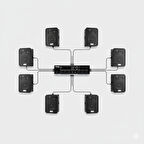 Siyaz Renk 8 adet Hoparlör 1 Adet Anfi , Masaj Salanu, Spa, Hamam, Cafe, Mağaza Ses Sistemi