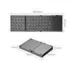 Katlanabilir Siyah Her Cihaza Bluetooth İle Uyumlu Portatif  Taşınabilir Dokunmatik Mini Klavye