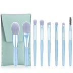 Hzl 8'li Yeşil Makyaj Fırça Seti | Yeşil Çantalı Mini Set