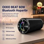 HZLBEAT 60W Su Geçirmez Bluetooth AUX Yüksek Ses Kaliteli Hoparlör 