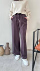 7152 Beli Lastikli Çımalı Bol Paça Kadifemsi Pantolon