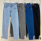 2774 Paçası Taş İnci Detaylı Kot Pantolon