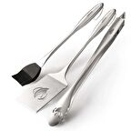 Napoleon Pro Üçlü Set Spatula, Maşa, Sos Fırçası Paslanmaz Çelik