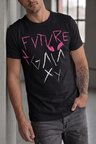 Erkek Sırtı Yazılı ve Alien Desenli Bisiklet Yaka Streetwear Tişört
