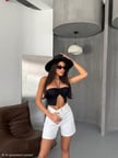 Yüksek Bel %100 Pamuklu Eskitme Detaylı Denim Şort - Premium Jean Shorts