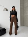 Kadın Yüksek Bel Wide Leg Jean Pantolon - %100 Pamuk  Denim