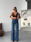HerTon Kadın Yüksek Bel Wide Leg Jean Pantolon – Bol Paça Modern Kesim Denim